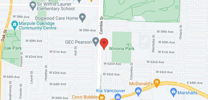 map of 7688 CAMBIE STREET